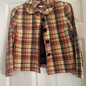 Vintage J Crew Fall Madras Plaid Jacket